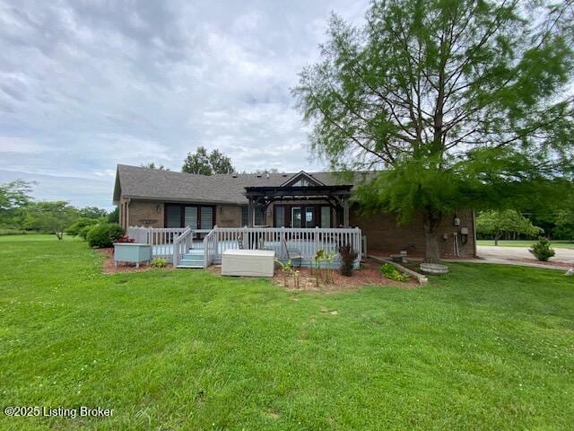 6780 Murrays Run Rd, Coxs Creek, KY 40013 - back of house with a pergola, a deck, and a lawn