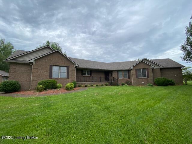 6780 Murrays Run Rd, Coxs Creek, KY 40013 - ranch-style house featuring brick siding and a front lawn