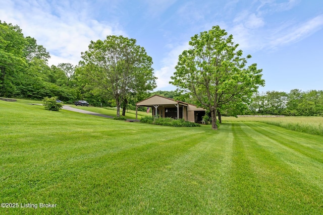 2200 Anneta Rd, Leitchfield, KY 42754 - view of green lawn with a carport