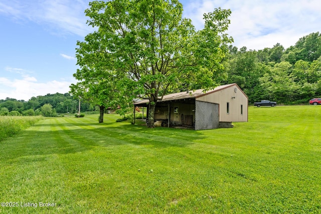 2200 Anneta Rd, Leitchfield, KY 42754 - view of green lawn with an outbuilding and an outdoor structure