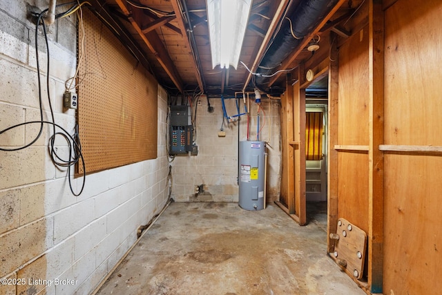 2200 Anneta Rd, Leitchfield, KY 42754 - unfinished below grade area with electric water heater and electric panel