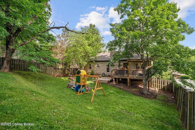 4211 Machupe Dr, Louisville, KY 40241 - view of yard with a deck