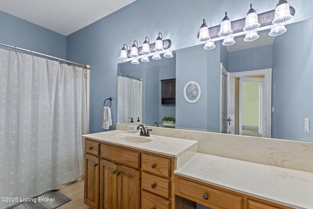 bathroom featuring vanity and tile patterned floors