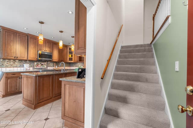 10304 Spring Meyer Rd, Louisville, KY 40223 - stairway with recessed lighting and tile patterned flooring
