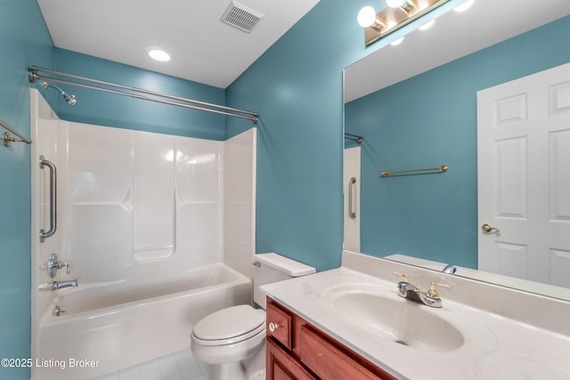 10304 Spring Meyer Rd, Louisville, KY 40223 - bathroom with toilet, vanity, and tub / shower combination