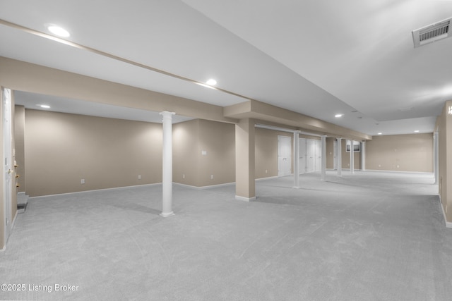 10304 Spring Meyer Rd, Louisville, KY 40223 - finished below grade area with carpet flooring, baseboards, and recessed lighting