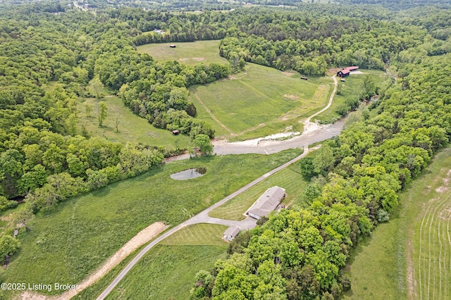 198 Mill Creek Ln, Bardstown, KY 40004 - aerial view of property and surrounding area with a heavily wooded area and rural landscape