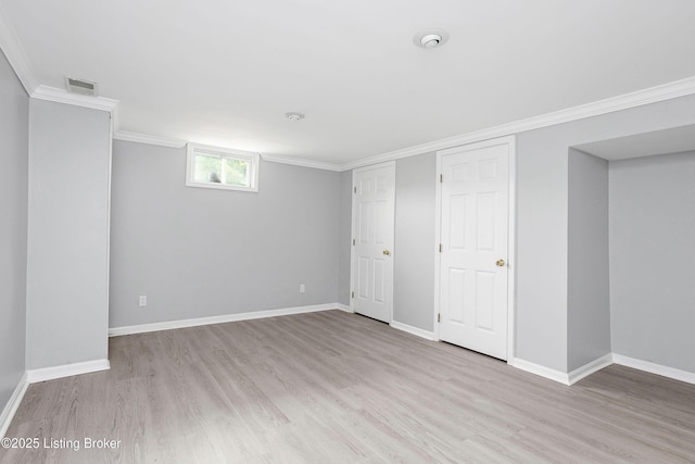 198 Mill Creek Ln, Bardstown, KY 40004 - basement with wood finished floors, baseboards, and ornamental molding