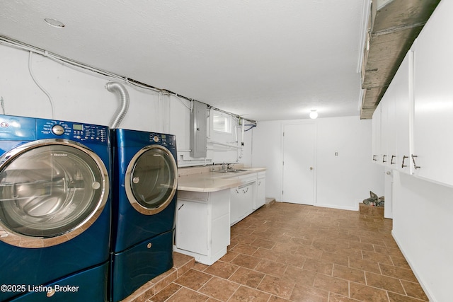 198 Mill Creek Ln, Bardstown, KY 40004 - laundry room with separate washer and dryer, stone finish floors, and electric panel