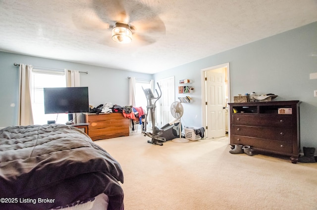 562 Peaceful Way, Shepherdsville, KY 40165 - carpeted bedroom featuring ceiling fan and a textured ceiling