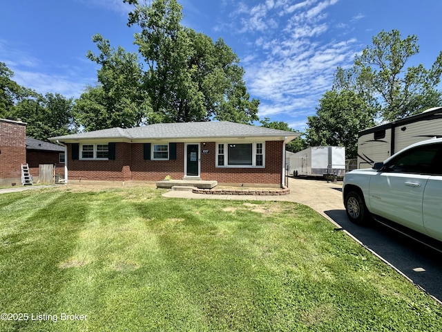 4919 Ferrer Way, Louisville, KY 40291 - ranch-style house with brick siding, a front yard, and entry steps
