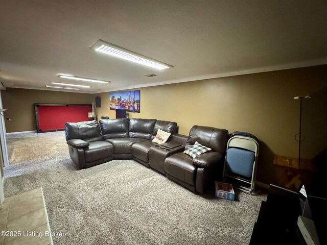 4919 Ferrer Way, Louisville, KY 40291 - carpeted home theater room featuring crown molding