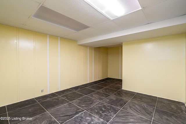 3920 Elfin Ave, Louisville, KY 40207 - finished below grade area with a drop ceiling and a decorative wall