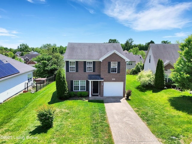 8712 Chetwood Trace Dr, Louisville, KY 40291 - traditional-style house featuring concrete driveway, brick siding, and a garage