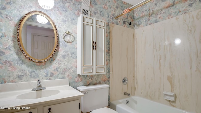 3030 Breckenridge Ln Unit 108, Louisville, KY 40220 - bathroom featuring wallpapered walls,  shower combination, toilet, and vanity