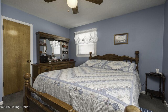 7407 Beahl Blvd, Louisville, KY 40258 - bedroom featuring carpet flooring, baseboards, and a ceiling fan