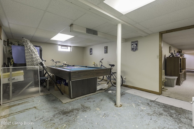 7407 Beahl Blvd, Louisville, KY 40258 - below grade area featuring a drop ceiling and billiards