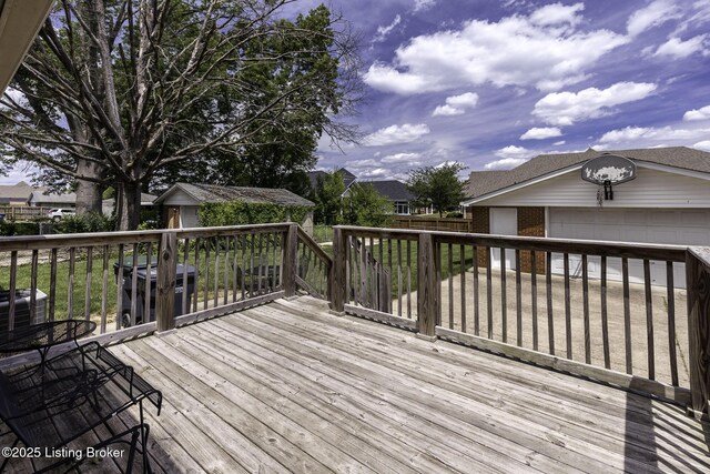 7407 Beahl Blvd, Louisville, KY 40258 - deck with an outbuilding and central air condition unit