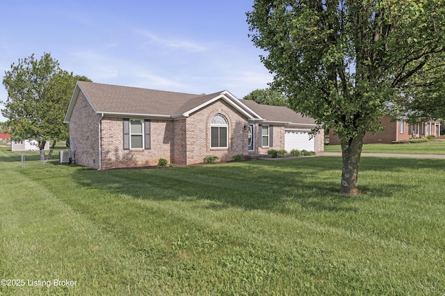 1020 Polley Dr, Bardstown, KY 40004 - single story home with brick siding, a garage, a front yard, and roof with shingles