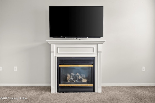 5010 Cotehele Pl, Louisville, KY 40241 - detailed view of carpet floors, a glass covered fireplace, and baseboards