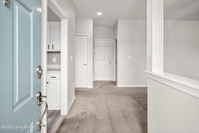 5010 Cotehele Pl, Louisville, KY 40241 - corridor featuring carpet flooring, baseboards, and recessed lighting