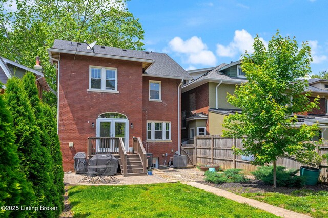 2220 Alta Ave, Louisville, KY 40205 - back of house with a patio area, brick siding, and central AC unit