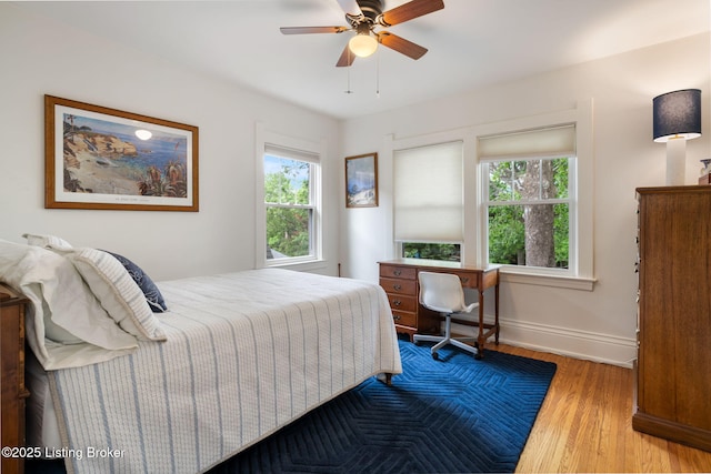 2220 Alta Ave, Louisville, KY 40205 - bedroom with wood finished floors, baseboards, and a ceiling fan