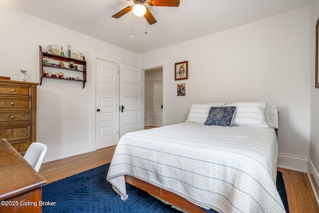 2220 Alta Ave, Louisville, KY 40205 - bedroom featuring wood finished floors, baseboards, and ceiling fan