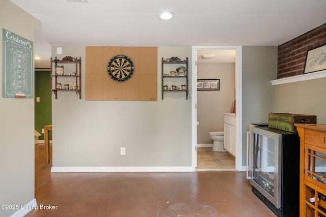 2220 Alta Ave, Louisville, KY 40205 - hallway with finished concrete floors, baseboards, and recessed lighting