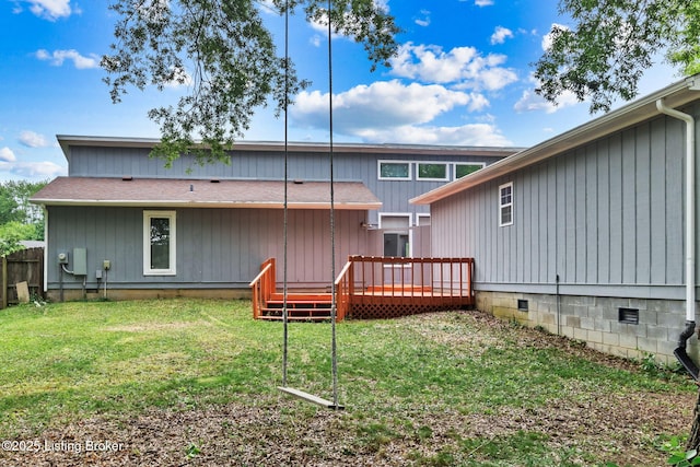 4308 Fence Pl, Louisville, KY 40241 - back of house with a deck and crawl space