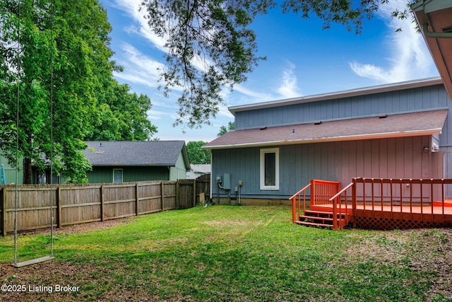 4308 Fence Pl, Louisville, KY 40241 - back of property featuring a deck and roof with shingles