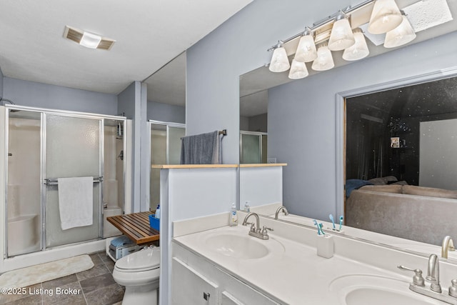 4308 Fence Pl, Louisville, KY 40241 - full bath featuring toilet, a shower stall, and double vanity