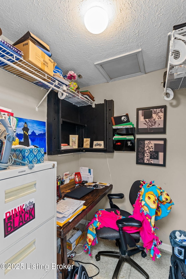 4308 Fence Pl, Louisville, KY 40241 - home office with attic access and a textured ceiling