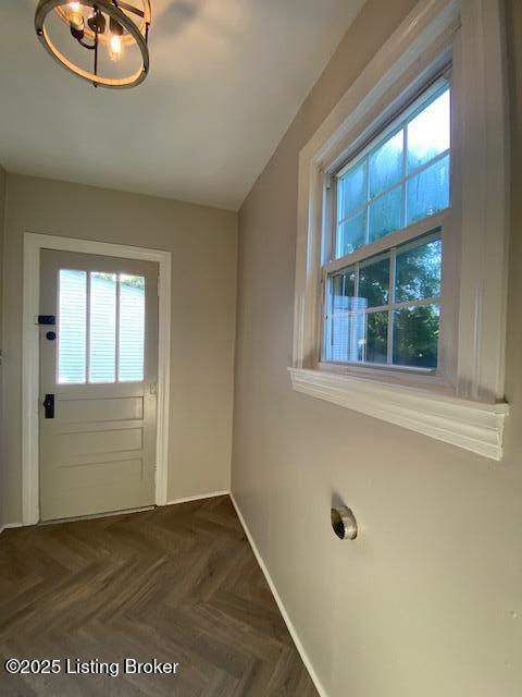 820 Johnson St, Bardstown, KY 40004 - doorway to outside with baseboards