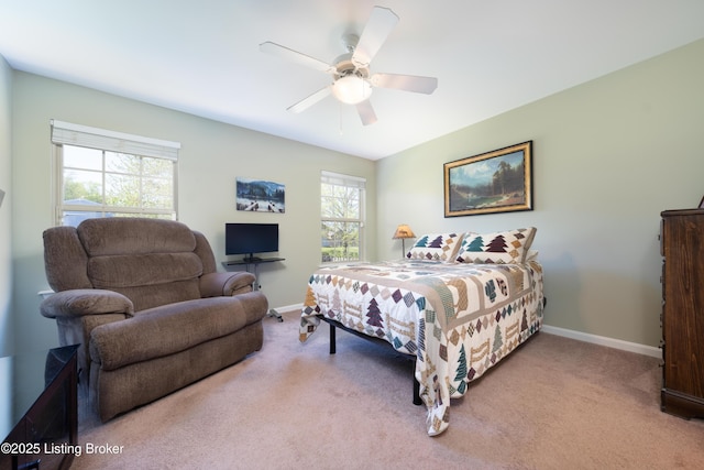 321 Lagrange Villa Dr, La Grange, KY 40031 - carpeted bedroom with multiple windows, baseboards, and a ceiling fan