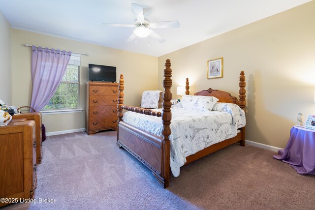 321 Lagrange Villa Dr, La Grange, KY 40031 - bedroom featuring carpet, baseboards, and ceiling fan
