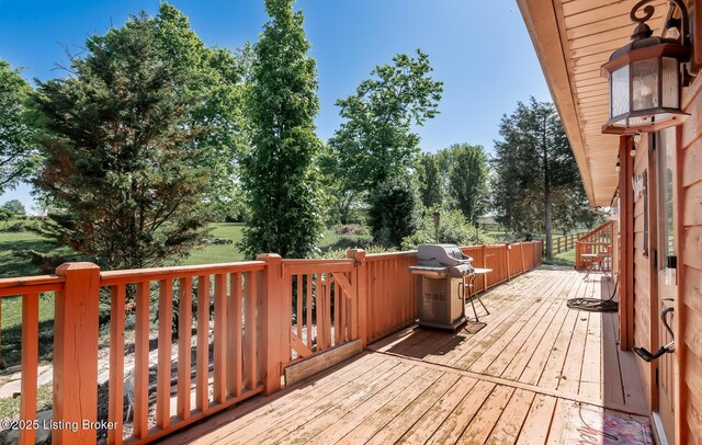151 Pleasant Railway, Taylorsville, KY 40071 - wooden terrace featuring grilling area