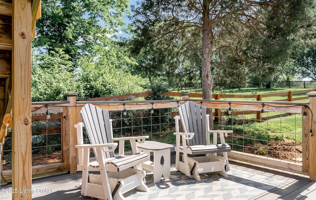 151 Pleasant Railway, Taylorsville, KY 40071 - wooden terrace featuring view of wooded area