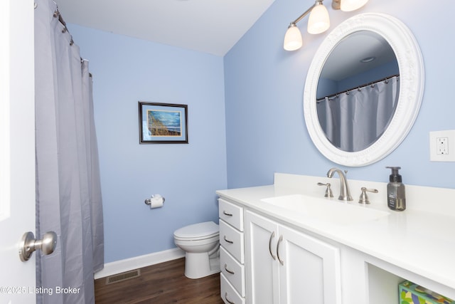 4701 Lost Valley Dr, Crestwood, KY 40014 - bathroom featuring vanity, toilet, baseboards, and wood finished floors