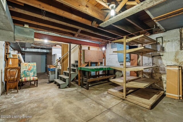 12104 Locust Ln, Anchorage, KY 40223 - unfinished basement featuring stairway