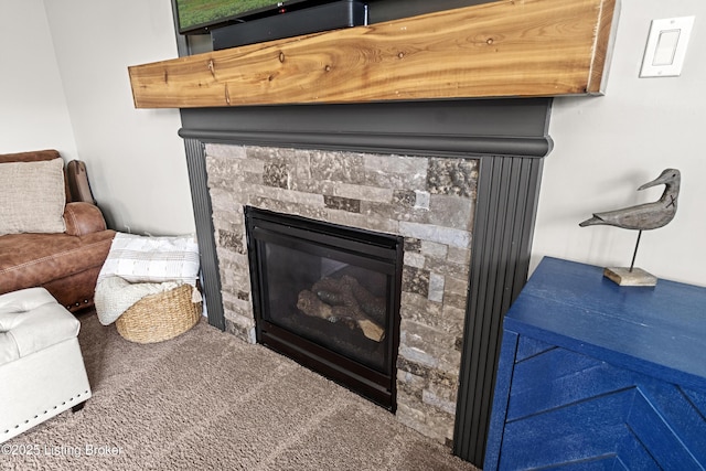 1130 Cherry Hollow Rd, La Grange, KY 40031 - detailed view of carpet and a fireplace