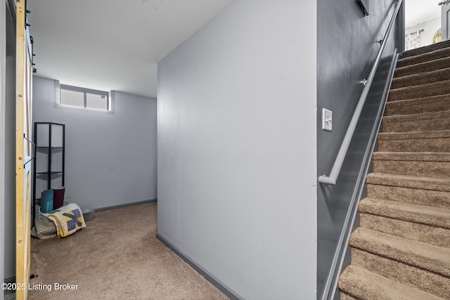 1130 Cherry Hollow Rd, La Grange, KY 40031 - staircase with carpet and baseboards