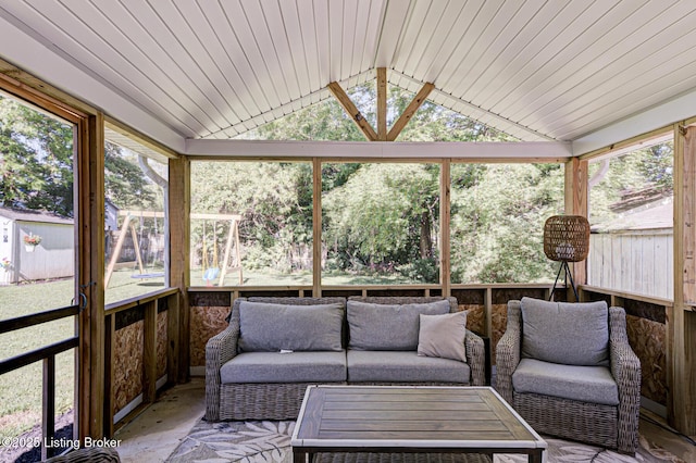 3400 Dell Rd, Louisville, KY 40299 - sunroom / solarium with outdoor lounge area and vaulted ceiling