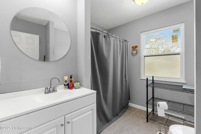 533 Wyandot Ct, Radcliff, KY 40160 - full bathroom with vanity, a textured ceiling, and tile patterned floors