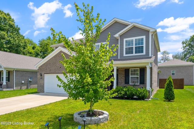 5806 Kellie Woods Dr, Louisville, KY 40258 - traditional-style house featuring brick siding, driveway, and an attached garage