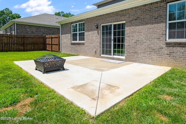 5806 Kellie Woods Dr, Louisville, KY 40258 - view of patio / terrace featuring an outdoor fire pit