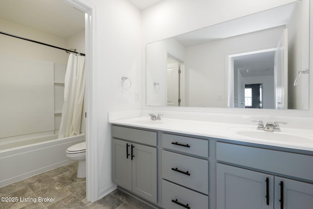 5806 Kellie Woods Dr, Louisville, KY 40258 - bathroom featuring double vanity and shower / bath combo
