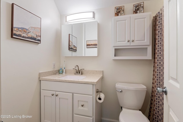 13512 Springs Station Rd, Louisville, KY 40245 - full bathroom with vanity, toilet, and curtained shower