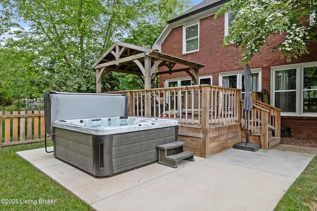 13512 Springs Station Rd, Louisville, KY 40245 - deck with a hot tub and a gazebo