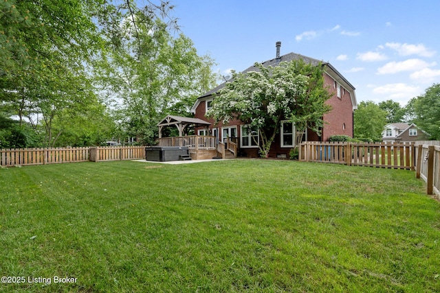 13512 Springs Station Rd, Louisville, KY 40245 - view of yard with a gazebo, a deck, and a hot tub